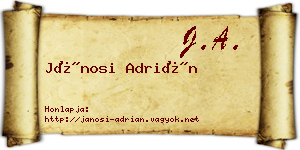 Jánosi Adrián névjegykártya